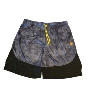AND1 Mens Basketball Shorts Ebony Black Pockets Drawstring Logo 3XL NWT
